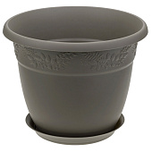 Кашпо "Рябина" D220мм 3,6л Французcкий серый с/п (24) М3055 Кашпо "Рябина" D220мм 3,6л Французcкий серый с/п (24) М3055