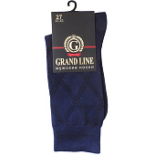 Мужские носки GRAND LINE (М-153, ромбы), тёмно-синий, р. 29 Мужские носки GRAND LINE (М-153, ромбы), тёмно-синий, р. 29