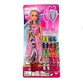 Кукла с длинной косой +обувь и аксессуары, 32х16 см, блистер, 823-3 Кукла с длинной косой +обувь и аксессуары, 32х16 см, блистер, 823-3