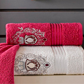  Комплект полотенец в коробке MERZUKA махровые 3 шт.BOSS (бордовый) 