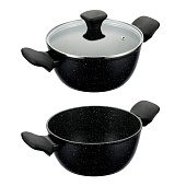 Кастрюля 4,2л. с крышкой 24см Linea GRANITO NERO 93-AL-GN-4-24