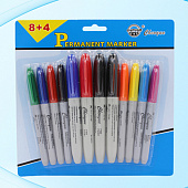  Набор маркеров перманентных 12цв BASIR размер корпуса 13,5 см /МС-95000-12/ 