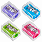  Точилка BRAUBERG KIDS "MINI", с контейнером, пластиковая, пастельные цвета ассорти, 271944 
