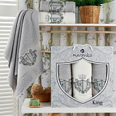 Комплект полотенец в коробке MERZUKA махровые 3 шт. KING (серый) Комплект полотенец в коробке MERZUKA махровые 3 шт. KING (серый)