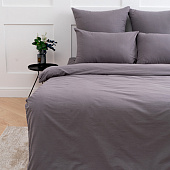 Простыня 240х217 Цвет Эмоций поплин, хлопок, Графит, 1575 Простыня 240х217 Цвет Эмоций поплин, хлопок, Графит, 1575