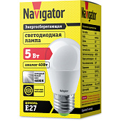 Лампа LED 5Вт Е27, шар, 4000К нейтр. бел. Navigator