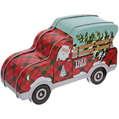 Банка жестяная "Грузовичок с елкой" 19х11х6см 894-362 Банка жестяная "Грузовичок с елкой" 19х11х6см 894-362