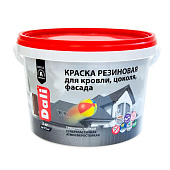  "DALI" краска резиновая для кровли, цоколя, фасада, коричневый - 3 кг 