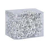  Бусы декоративные - шары, 4 м, пластик, серебро 267257 