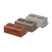  Кирпич бетонный пустотелый рваный камень угловой Серый 250х120х88мм М-150 /АЛОМ 