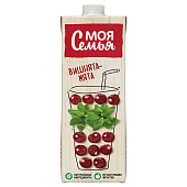 Моя Семья Напиток сокосодержащий из груш, черноплодной рябины и вишни с экстрактом мяты 0,95л ТП