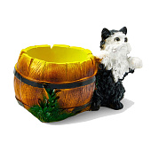 Кашпо фигурное "Котенок с бочкой" 23х14х15см 871813 Кашпо фигурное "Котенок с бочкой" 23х14х15см 871813