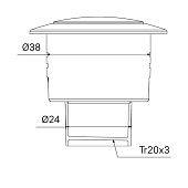  Кнопка слива для арматуры 1-ур 38 мм хром 92038SB1AR Iddis 