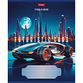 Тетрадь 18л клетка скругленные углы Futuristic cars серия, 18Т5В1