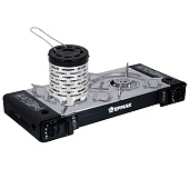 Плитка газовая ЕРМАК двухкомфорочная портативная с переходником, в кейсе, 64х27х9см 116-001 Плитка газовая ЕРМАК двухкомфорочная портативная с переходником, в кейсе, 64х27х9см 116-001