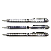  Ручка шар. Piano синяя авт. 0,7мм серебристый корпус с рисунком (24) /PS-007/ 