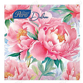  Салфетки бумажные Pero Prestige Пионы 3-х сл 33х33 20шт Арт.3965 