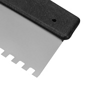 Шпатель зубчатый 150мм, зуб 10х10мм, пластмассовая ручка, нержавеющая сталь Шпатель зубчатый 150мм, зуб 10х10мм, пластмассовая ручка, нержавеющая сталь