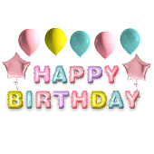 Набор воздушных шаров Happy birthday розовое золото 20 шт PTNQ-1086 Набор воздушных шаров Happy birthday розовое золото 20 шт PTNQ-1086