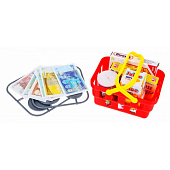 Кассовый аппарат с весами (на батарейках) + сканер+продукты+аксессуары, 18х19 см, 999-23 Кассовый аппарат с весами (на батарейках) + сканер+продукты+аксессуары, 18х19 см, 999-23