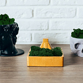 Кашпо бетонное Храм Солнца со мхом, высота 8 см, 11,5х11,5 см, черный, 10374759 Кашпо бетонное Храм Солнца со мхом, высота 8 см, 11,5х11,5 см, черный, 10374759