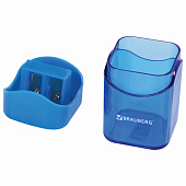 Точилка Brauberg Win, с большим контейнером, 2 отверстия, дисплей, ассорти черный/синий, 222495 Точилка Brauberg Win, с большим контейнером, 2 отверстия, дисплей, ассорти черный/синий, 222495