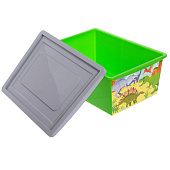  Ящик для игрушек, с крышкой, «Дино. Стегозавр», объём 30 л, цвет салатовый 5364563 