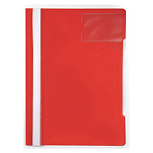  Скоросшиватель пластиковый А4 120/160мкм Бюрократ карман под визитку, красный PS-V20red/816328 