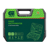 Набор инструментов, 76 предм., 1/2", 1/4", пластиковый кейс, Сибртех