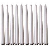  Набор свечей из 10 шт, h 24 см, перламутровый металлик, 348-647 