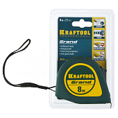 Рулетка 8мх25мм, ударостойкий корпус, противоскользящее покрытие, KRAFTOOL GRAND Рулетка 8мх25мм, ударостойкий корпус, противоскользящее покрытие, KRAFTOOL GRAND