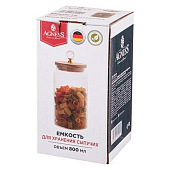 Емкость для сыпучих продуктов Agness Kristall 750мл, 889-109 Емкость для сыпучих продуктов Agness Kristall 750мл, 889-109