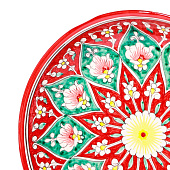 Ляган узбекский «Цветочный», d=25 см, красный 10402764 Ляган узбекский «Цветочный», d=25 см, красный 10402764