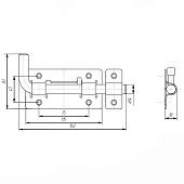 Задвижка дверная ЗД-03 металлик Задвижка дверная ЗД-03 металлик