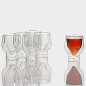 Набор стеклянных стопок с двойными стенками «Алмаз» 100 мл 6 шт 9347903 Набор стеклянных стопок с двойными стенками «Алмаз» 100 мл 6 шт 9347903