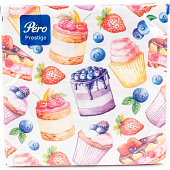 Салфетки бумажные Pero Prestige 3-х сл 33х33 Тирамису 20шт Арт.2340 Салфетки бумажные Pero Prestige 3-х сл 33х33 Тирамису 20шт Арт.2340