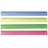  Линейка 30см deVENTE Air Fluo, пластиковая, неон ассорти, непрозрачная, 5091503 