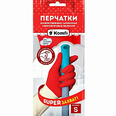Перчатки латексные СВЕРХПРОЧНЫЕ БИКОЛОР S /белый+красный/ Komfi/ BICOIRA1