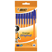  Ручки шариковые BIC Orange Fine, НАБОР 8 шт., СИНИЕ, линия 0,32мм, пакет, 919228 
