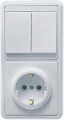 Блок БКВР-032 Бэлла (2-кл. выкл. + розетка с заземл.) бел. Кунцево 5831 Блок БКВР-032 Бэлла (2-кл. выкл. + розетка с заземл.) бел. Кунцево 5831