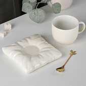 Чайная пара керамическая с ложкой «Зефирка», 2 предмета 250 мл, цвет бежевый 6248592 Чайная пара керамическая с ложкой «Зефирка», 2 предмета 250 мл, цвет бежевый 6248592