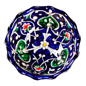 Конфетница Риштанская Керамика "Цветы", 13 см, синяя 1573801 Конфетница Риштанская Керамика "Цветы", 13 см, синяя 1573801