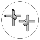 Держатель краб для 2-х труб хром "Element" Держатель краб для 2-х труб хром "Element"