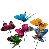 Штекер садовый Бабочка 8х8см h=25см, микс 2024-3254 Штекер садовый Бабочка 8х8см h=25см, микс 2024-3254