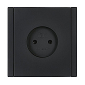  Розетка встраиваемая без заземления, цвет черный, IEK FORTE&PIANO 