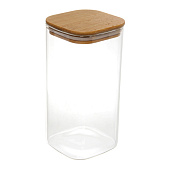 Банка для хранения 1200мл "Хай-Тек" стекло с бамбуковой крышкой, 10х20см 300-689 Банка для хранения 1200мл "Хай-Тек" стекло с бамбуковой крышкой, 10х20см 300-689
