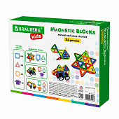 Магнитный конструктор BIG MAGNETIC BLOCKS-34, 34 детали, с колесной базой, BRAUBERG KIDS, 663845 Магнитный конструктор BIG MAGNETIC BLOCKS-34, 34 детали, с колесной базой, BRAUBERG KIDS, 663845