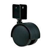  Колесная опора мебел. D40мм для ДСМ 16мм-30кг, поворот. без торм., черный пластик - накл. Tech-Krep 