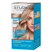 Краска для волос STUDIO FASHION COLOR стойкая 9.1 Пепельный светло-русый Краска для волос STUDIO FASHION COLOR стойкая 9.1 Пепельный светло-русый