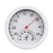  INBLOOM Термометр круглый, измерение влажности воздуха, блистер, 12,5см, пластик, металл /473-054 